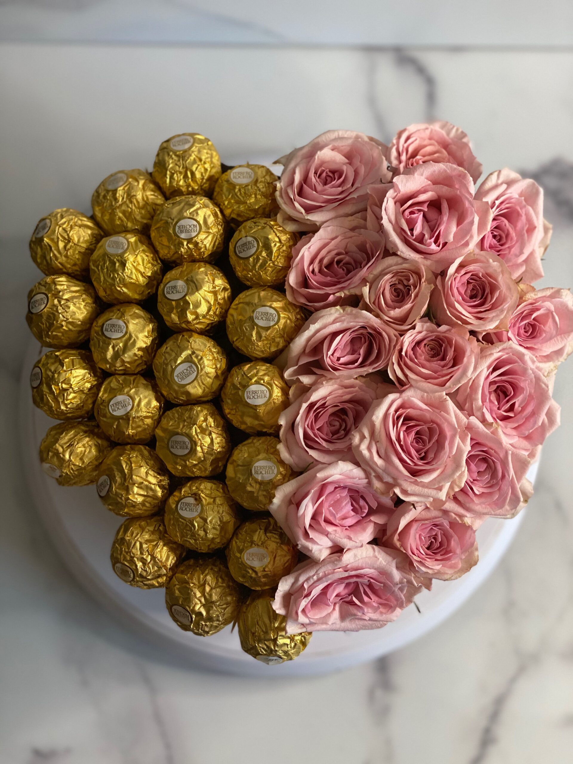 Ferrero Rocher Cake with Fresh Flowers